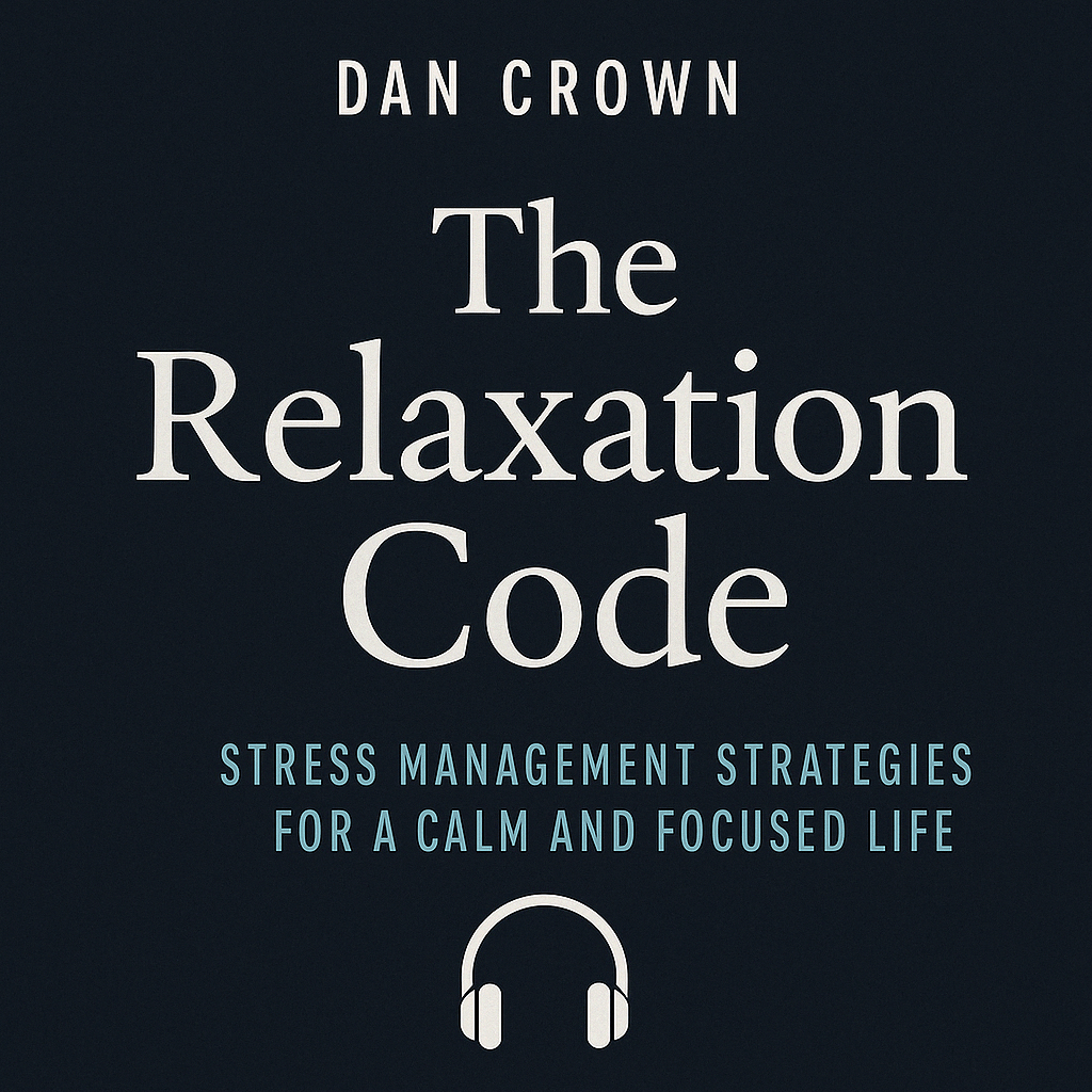 Cover of The Relaxation Code by Dan Crown. Self-help audiobook offering science-backed stress management, breathing and mindfulness techniques to improve calm and focus.