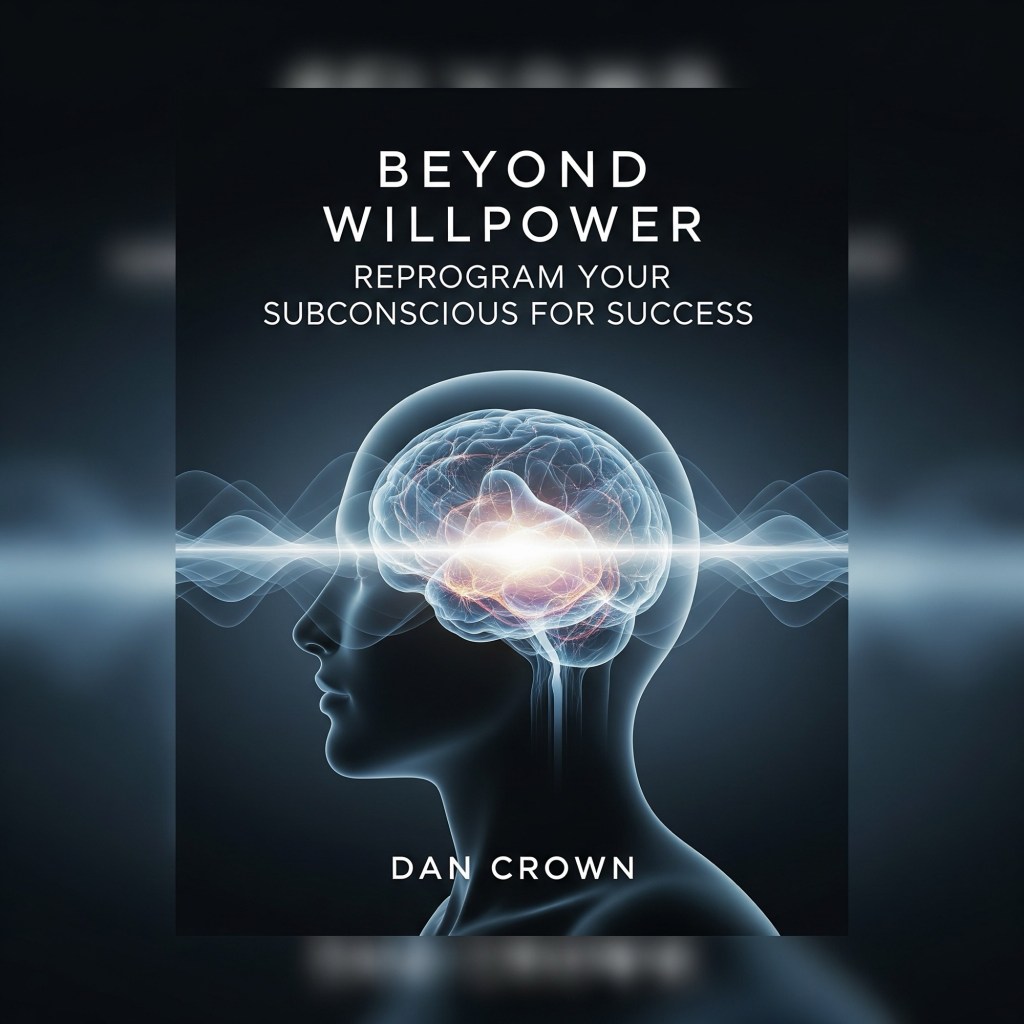 Beyond Willpower audiobook cover by Dan Crown symbolizing subconscious transformation.