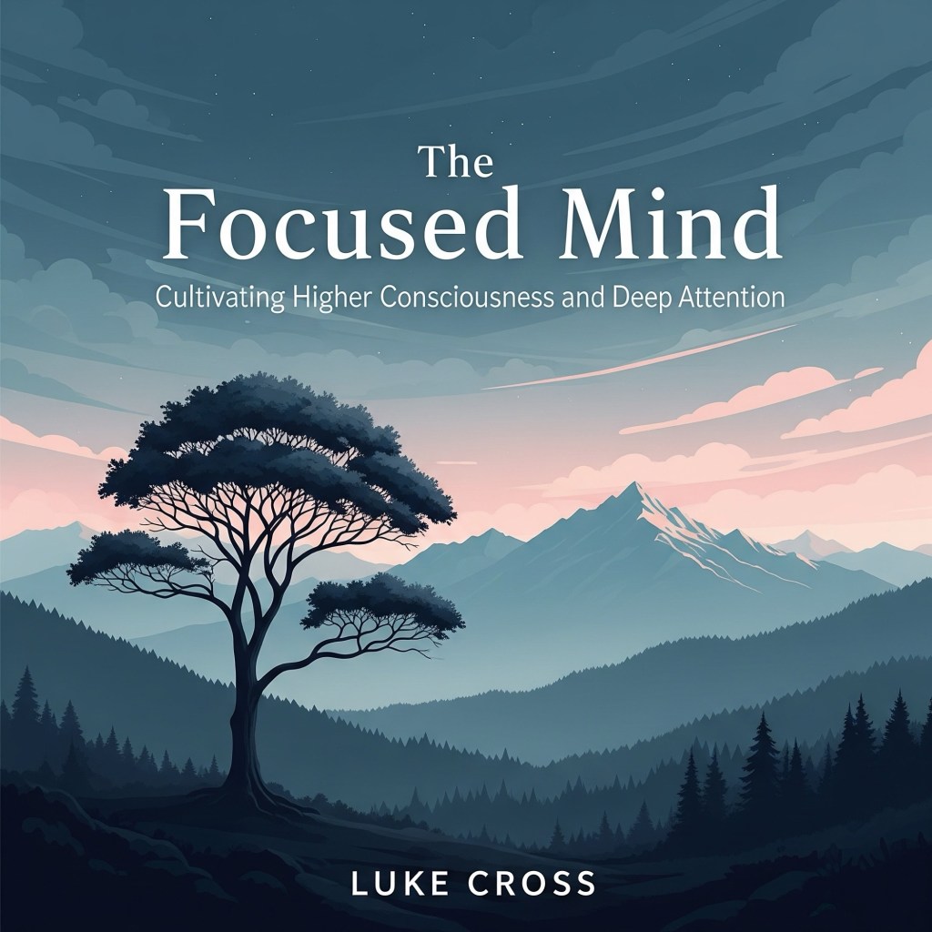 Minimalist nature artwork on The Focused Mind cover, reflecting focus, peace, and mental strength.